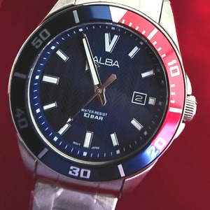 ●新品・未使用【SEIKO 海外モデル】 SEIKO ALBA ペプシカラー＜Red × Blue＞ 10気圧防水 