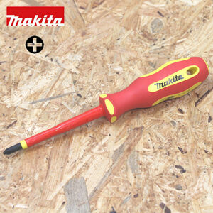 マキタ(Makita) 1000v絶縁ドライバー +2×100ｍｍ　#2 プラスドライバー PH2 vde高電圧ドライバー B-66139