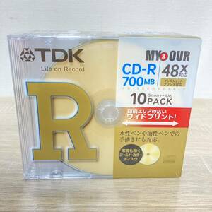 TDK データ用CD-R 10枚 48倍速 プリンタブル 700MB ゴールドカラーディスク 5mmケース入り CDR80PWG10MY