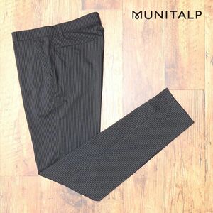 秋冬/MUNITALP/85cm/美脚パンツ グーンと伸縮 快適 ストライプ柄 上品 きれいめ ゴルフ 楽ちん 新品/黒/ブラック/jd120/