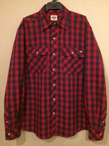 Dickies Long Sleeve Buffalo Plaid Shirt 8253 English Red × Navy S USED ディッキーズ ロングスリーブ チェック シャツ