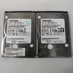 1TB 使用時間極少(1122h/484h) 2.5inch HDD SATA P01883【1円スタート/2枚セット】