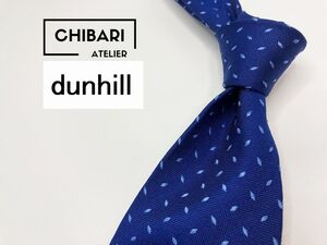 【美品】dunhill　ダンヒル　ロゴ＆ドット柄 ネクタイ 3本以上 送料無料 メンズ ネイビー　1203028