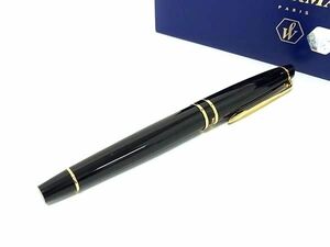 1円 ■極美品■ WATERMAN ウォーターマン 万年筆 筆記用具 文房具 ステーショナリー ブラック系×ゴールド系 FJ0993