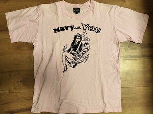 美品 リアルマッコイズ Navy Tシャツ 薄ピンク　38 検索 フリーホイーラーズ トイズマッコイ ミリタリー ビンテージ USA 80s 90s 