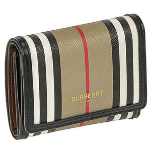 ◆BURBERRY バーバリー◆ 三つ折り財布 ミニ財布 財布 メンズ レディース アウトレット ブラック ベージュ レザー 送料無料 8026003 A7026