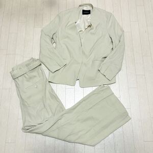 和511★① UNITED ARROWS GREEN LABEL RELAXING セットアップ ジャケット ワイドパンツ ライトベージュ 46 グリーンレーベルリラクシング