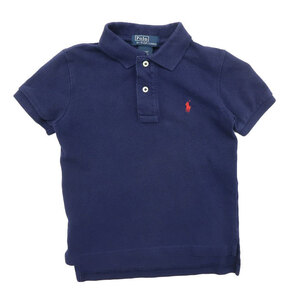 古着 キッズ Polo Ralph Lauren ポロシャツ ワンポイント ネイビー サイズ表記：4T　gd78965