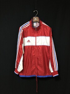 90s　ヴィンテージ◆adidas アディダス ウインドブレーカー ナイロントラックジャケット サイズO　日本製　マルチカラー