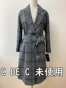 クードシャンス (C DE C) タグ付き未使用 定価56980円 白黒チェックコート サイズ36／S