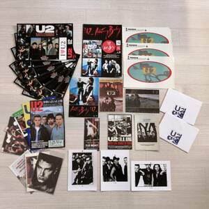 U2 フォト3枚・ポストカード5袋＋3枚・ステッカー4枚・ステッカーシート 7枚 他 新品有 グッズ 写真 Bono