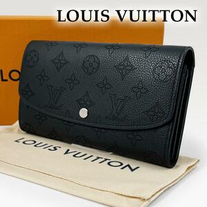 ◎極美品◎ルイヴィトン 長財布 ポルトフォイユ・イリス マヒナ パンチング 黒 ブラック シルバー LOUIS VUITTON モノグラム M60143