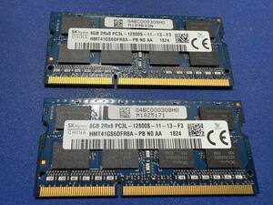 DRAMモジュール SK hynix DDR3 SODIMM 8GBx2（合計16GB）