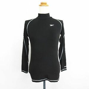 未使用品 リーボック Tシャツ ラッシュガード 長袖 ハイネック 水陸両用 ロゴ ストレッチ L ブラック スポーツウェア ※EKM レディース