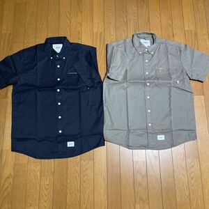 2点セット 18SS WTAPS BD SS 02 SHIRT.COTTON.GABADINE SMALL NAVY GRAY ダブルタップス シャツ 半袖 SHIRTS