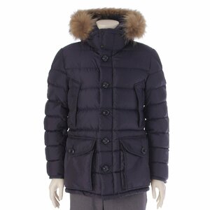 【モンクレール】Moncler　メンズ 19年 CLVNY クラニー ファー フード ダウンジャケット ネイビー 2 【中古】【正規品保証】205349