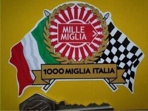 ◆送料無料◆ 海外 ミッレミリア イタリア MILLEMIGLIA チェッカー 95mm ステッカー