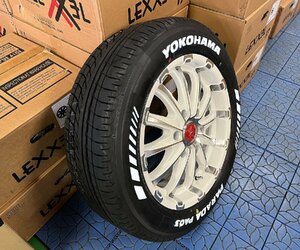 【車検対応】ハイエース200系 17インチ 215/60R17 タイヤホイール4本セット BD12 ヨコハマ パラダ ホワイトレター 新品 サマータイヤ