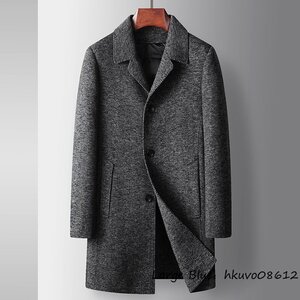 16万*超希少 ダウンジャケット セレブ*WOOL ビジネスコート 厚手 超防寒 ウールコート 最上級 メンズコート ロングコート 紳士スーツ M