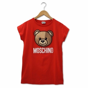 モスキーノ MOSCHINO TEEN クマ スパンコール Tシャツ 赤 レディース