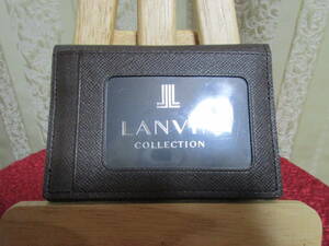 即決　箱なし未使用　LANVIN COLLECTION couleur du vin（クウルール ド ヴァン）パスケース　こげ茶　定価7，150