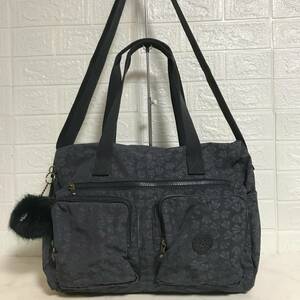 no28243 Kipling キプリング モンキーチャーム ナイロン 2WAY ショルダー トート ボストン バッグ ☆