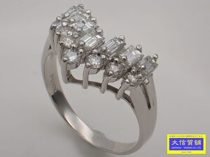 PT900 プラチナ ダイヤリング 1.03ct 17号 5.52g 中古A+ 【送料無料】 C-9259