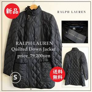 送料込 79,200円の品 新品★ラルフローレン キルティング ダウン コート 0(日本人S相当)★RALPH LAUREN/首ベルト/ポリエステル/ジャケット