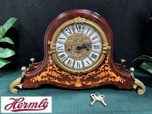 Ψ展示品【 最高級 ドイツ製 / Germany FHS フランツヘルムレ 象嵌装飾 高級置時計 Taｍbour(太鼓) アンティーク時計 置き時計 】P04276TTT