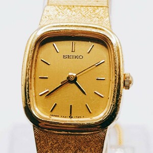 #188 SEIKO セイコー 7321-6060 腕時計 アナログ 3針 金色文字盤 ゴールド色 時計 とけい トケイ アクセサリー ヴィンテージ アンティーク