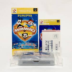 スーパーファミコン アニマニアクス 箱説・ハガキ付き 痛みあり 動作確認済み コナミ Super Famicom Animaniacs CIB Tested Konami