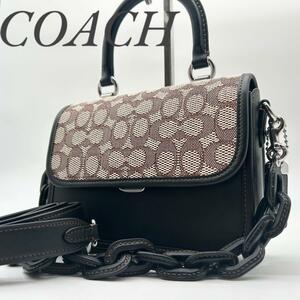 【現行・未使用・タグ付き】COACH コーチ ショルダーバッグ トップハンドル ローグ 3way シグネチャー ジャガード ブラック J2281 CA215