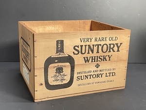 ● コレクター必見 ビンテージ レトロ SUNTORY WHISKY サントリー ウイスキー オールド 木箱 空箱 小物入 ディスプレイ リメイク YK434