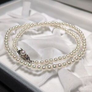 【ベビーパール】真珠 3.5-4.0mm 39cm ホワイト ネックレス アクセサリー SILVER pearl パール