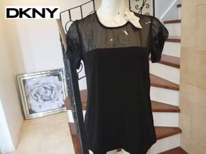 1.5万 新品 DKNY 　ダナキャランニューヨーク★黒　シースルー　セクシー　トップス　S