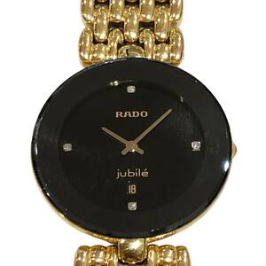 RADO ラドー 腕時計 JUBILE 黒文字盤 160.3677.2 デイト ゴールカラー Qz