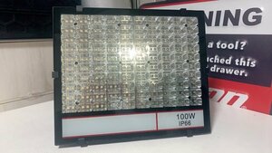 【屋外防 塵防水!!】LED投光器 100W 防犯ライト 薄型 高輝度 500W相当 5000LM 昼光色 省エネ AC85-265V 昼光色コード3m　0601