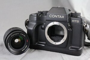 F★ Contax コンタックス RTS 黒 フィルム一眼レフカメラ + Contax Carl Zeiss 28mm F2.8 T 単焦点レンズ【ジャンク品】