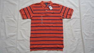 Polo Ralph Lauren 半袖 ポロシャツ オレンジ/紺 ストライプ Boys L(16-18) 半額 50%off 子供用 ポロ ラルフ・ローレン レターパックプラス