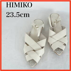 OK0026*HIMIKO*ヒミコ*レディースダブルクロスミュール*23.5cm*アイボリー