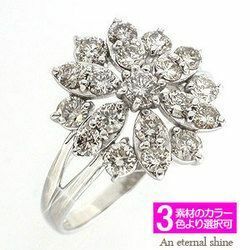 指輪 ダイヤモンド リング フラワー ダイヤモンド1ct フラワー リング 花 k18ゴールド 18金 レディース アクセサリー