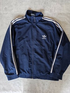 90s adidas ファイアーバード ジャケット XL ネイビー 紺 ヴィンテージ アーカイブ 80s 青 ナイロン トラック 初期 ATP フランス ジャージ 