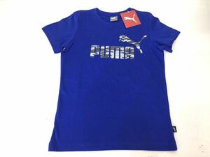 新品■PUMA プーマ 男の子 半袖シャツ Tシャツ XL 迷彩ロゴ ブルー (UK13-14Y)