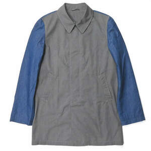 uniform experiment 日本製 DENIM SLEEVE SOUTIEN COLLAR COAT (FABRIC MIX) デニムスリーブステンカラーコート UE-134016 1 j3613