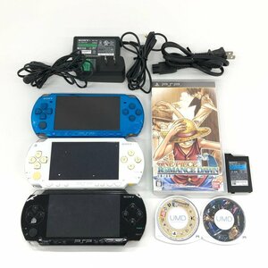 SONY　PSP　本体　ソフト　おまとめ5点　ワンピース/モンスターハンター3【CEAW1016】