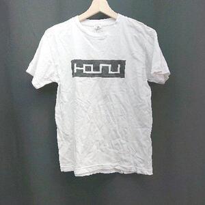 ◇ HOSU.ATPD ホス プリント ワンポイント カジュアル シンプル 半袖 Tシャツ サイズ36 ホワイト/ブラック レディース E