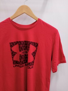 ★E011 US古着 UNDER ARMOUR アンダーアーマー Tシャツ スポーツ ブランド サイズM 赤系 