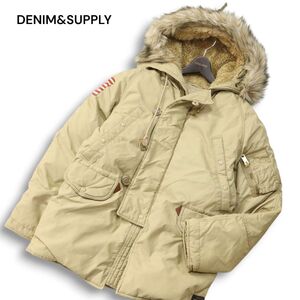 DENIM&SUPPLY ラルフローレン 秋冬 ボア&ファー★ 星条旗 N-3B ミリタリー フライト ダウン ジャケット Sz.XS メンズ　I4T03507_A#N