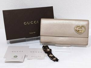 【1円～】美品 GUCCI グッチ ラブリーハート 251861 長財布 ウォレット ピンク系 レディース 箱付き