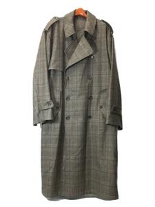 stein◆22AW/OVERSIZED TRENCH COAT/トレンチコート/M/ウール/BRW/タータンCK/ST.404-2